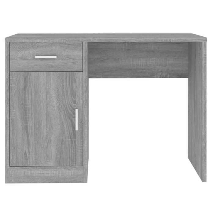 Bureau BURKE Gris Table à écrire - 1 PERSONNE - avec tiroir - et armoire - Sonoma gris 100x40x73 cm - BB326