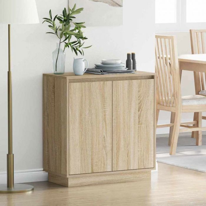 Buffet - bahut - enfilade Vidaxl Buffet LED Chêne Sonoma 71 x 345 x 75 cm Bois dingénierie