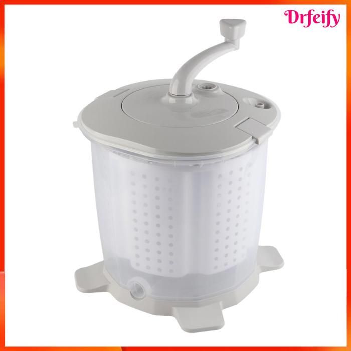 Machine à laver manuelle - AKOZON - Portative à manivelle - 1200 tr/min - Panier amovible - Gris nordique - Akozon