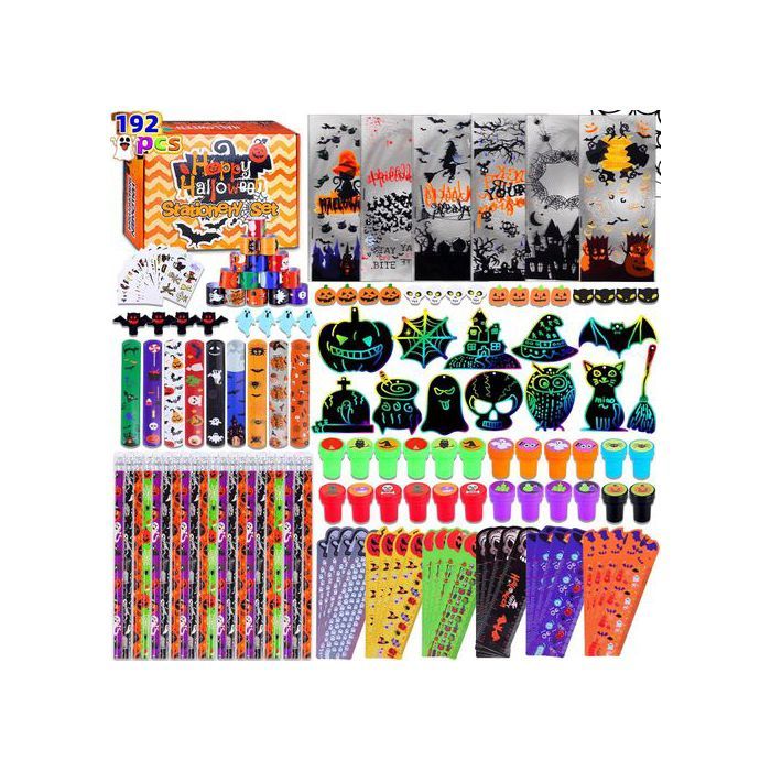 Ensemble accessoires fête Halloween - Accessoires de Fête Halloween 192 Pièces - 24 sacs DIY - Matériaux sûrs - Mixte