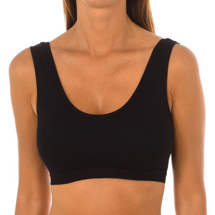 Soutien-gorge de sport en bambou pour femme Q707-Le noir