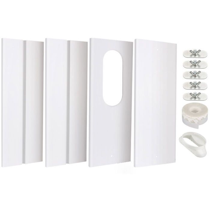 Kit de fenêtre pour climatiseur portable - OKZ - Panneau PVC renforcé - Réglable 43-150 cm - Pour climatiseur mobile