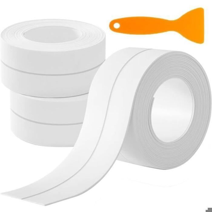Joint Auto-Adhésif Étanche Anti-Moisissure – 3 Rouleaux pour Salle de Bain Évier & WC