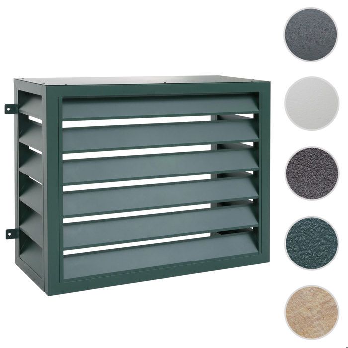 MCW Cache pour climatiseur/échangeur thermique MCW-O43 cache pour grille de protection métal 73 x 97 x 38 cm ~ vert