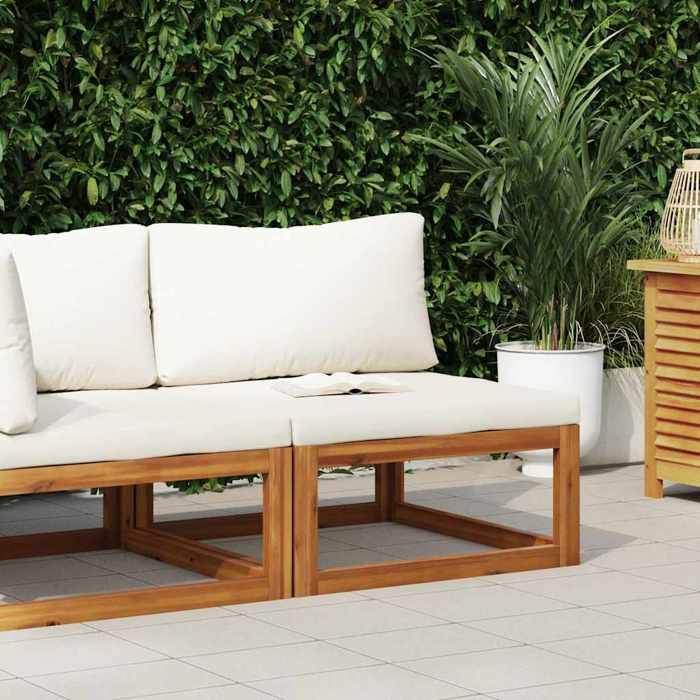 1 PC Canapé central sectionnel siège de milieu et coussin blanc crème Bois dacacia LL5243