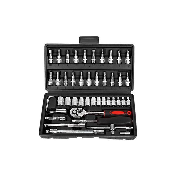 Coffret 46 pcs cliquet et douilles 1/4