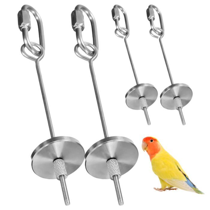 Fourchettes Fruits Perroquets - Lot 4 Inox - Mangeoire Brochettes Oiseaux - Accessoire Animal ALURRA