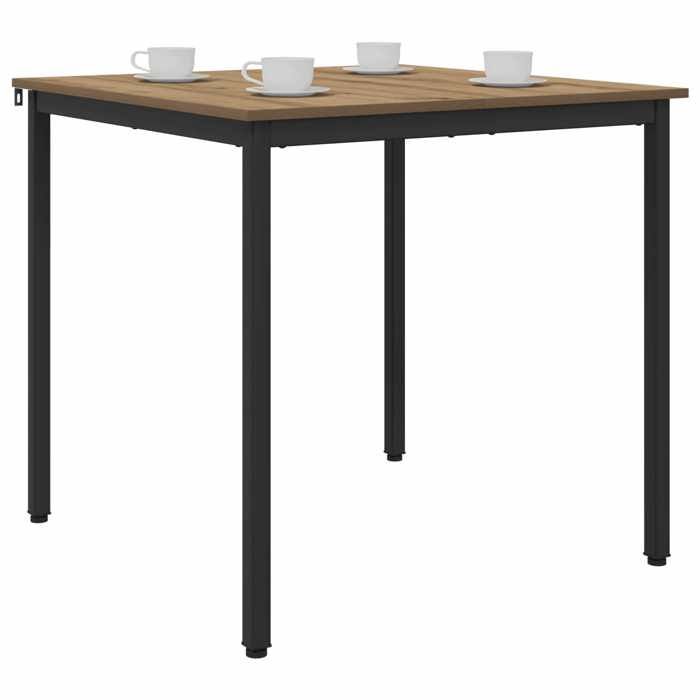 Elégance-Chic Table de salle à manger Table de repas Carré - 80 x 80 x 75 cm - Table de Repas - Meuble à Manger_001680645