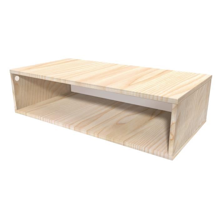 Cube De Rangement Bois Longueur 100 Cm Couleur Brut Achat