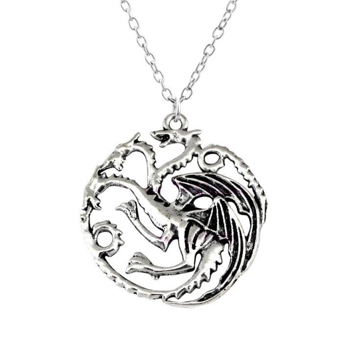 Collier Sautoir Pendentif Dragon de Daenerys Targaryen "The Song Of Ice and Fire Game Of
