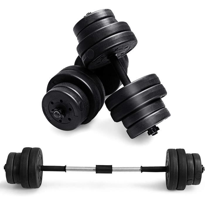 Ensemble D'haltères Courts/longs 30 Kg Réglable Disques Entraînement