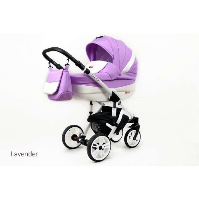 Poussette Combinée Trio landau siège Auto Lilly by SaintBaby Lavender 3en1 avec siège bébé