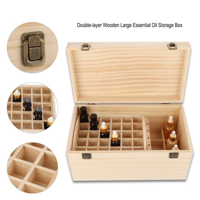 Boite De Stockage D Huile Essentielle Rangement Coffret En Bois
