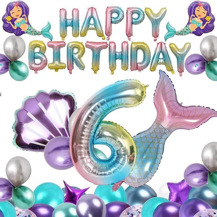 Decoration D Anniversaire De Sirene Pour Fille 6 Ans Decoration Sirene Ballon Pour Anniversaire Cdiscount Maison