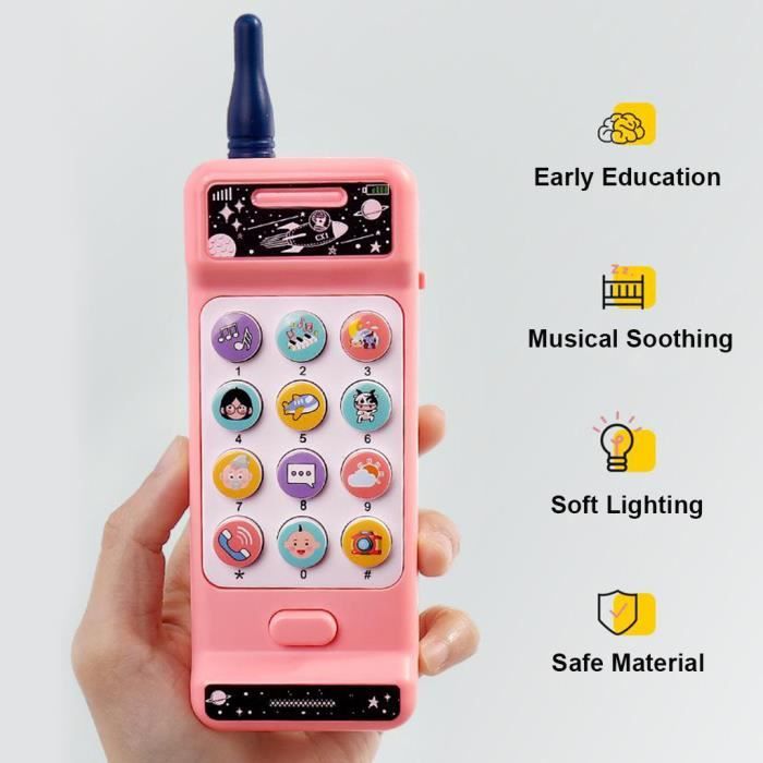Telephone Retro Bebe Jouets Educatifs Precoces Pour 3 6 9 12 Mois Nouveau Ne Rose Cdiscount Puericulture Eveil Bebe