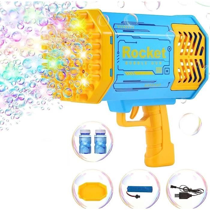FORMIZON – Pistolet à Bulles LED Automatique 69 Trous – Gatling Portable Avec 2 Recharges – Cadeau Anniversaire