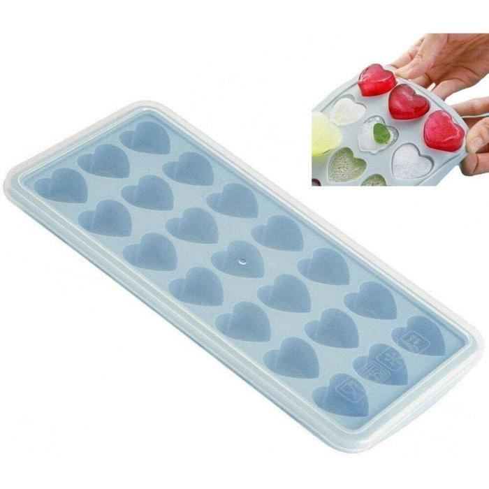 Moule À Glaçons En Silicone Avec Couvercle Moule À Glaçons Au Chocolat En Forme De Cœur À 21