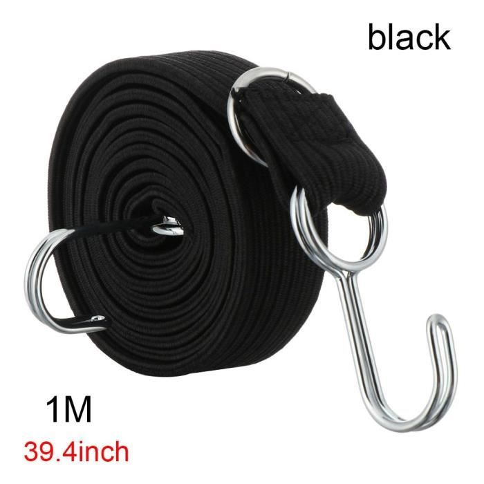 Noir-1 m - Cordes élastiques en caoutchouc pour bagages de vélo, crochets  de bande, sangle de toit de bagage, - Cdiscount Bricolage