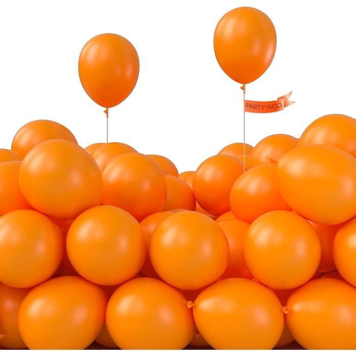 Ballons Orange, 120 Pcs 5 Pouces Ballons En Latex Avec Ballon Colle