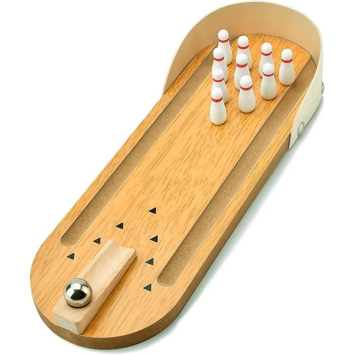 Tabletop Mini Bowling Game Set Funny White Elephant Gifts for Adults Wooden Set for Home Office Desk Toys Stress Relief Gadgets