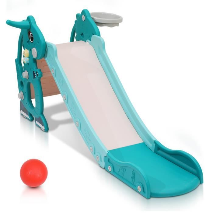 Lospitch Toboggan pour enfants 4 en 1 Aire de jeux pliable avec panier