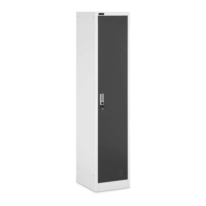 Armoire vestiaire metallique 1 compartiment 188 cm gris Cdiscount Maison