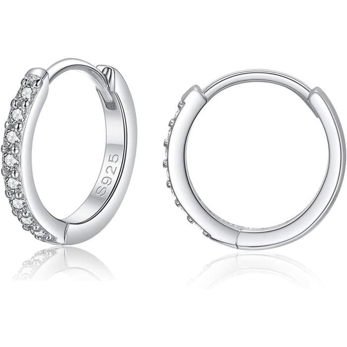 Boucles D'oreilles Créoles Femme En Argent Sterling 925 - 32mm X 21mm | Créoles Argent Fin Neuves