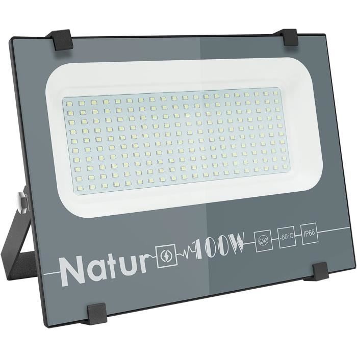 Lot De 2 Projecteurs LED Extérieur 100W – 10000 Lumens, 6500K Blanc Froid, IP66 Étanche, Éclairage Puissant Jardin & Terrasse