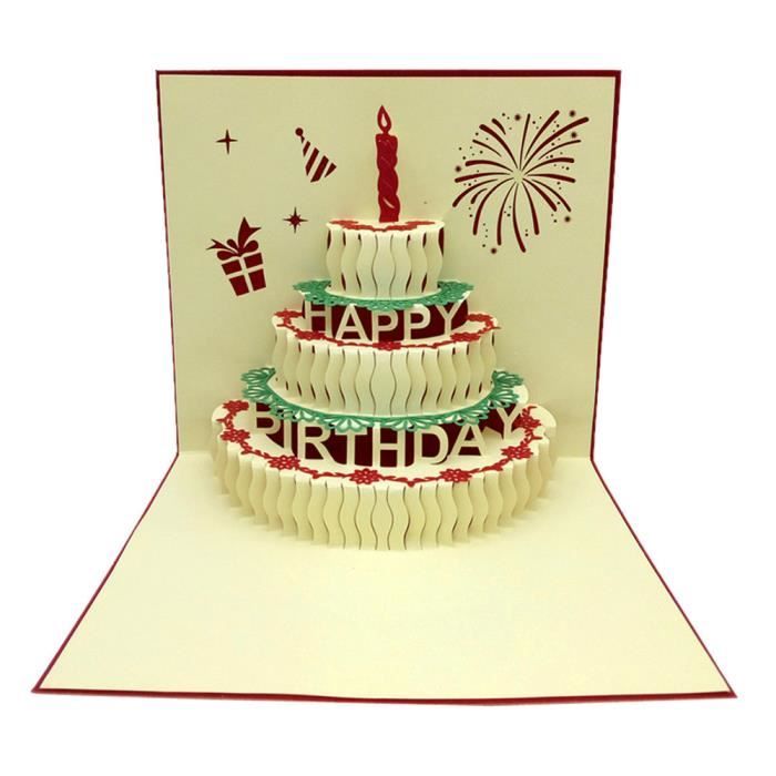 joyeux anniversaire note dans & enveloppe 18x rembourré 3D musical cartes d'anniversaire