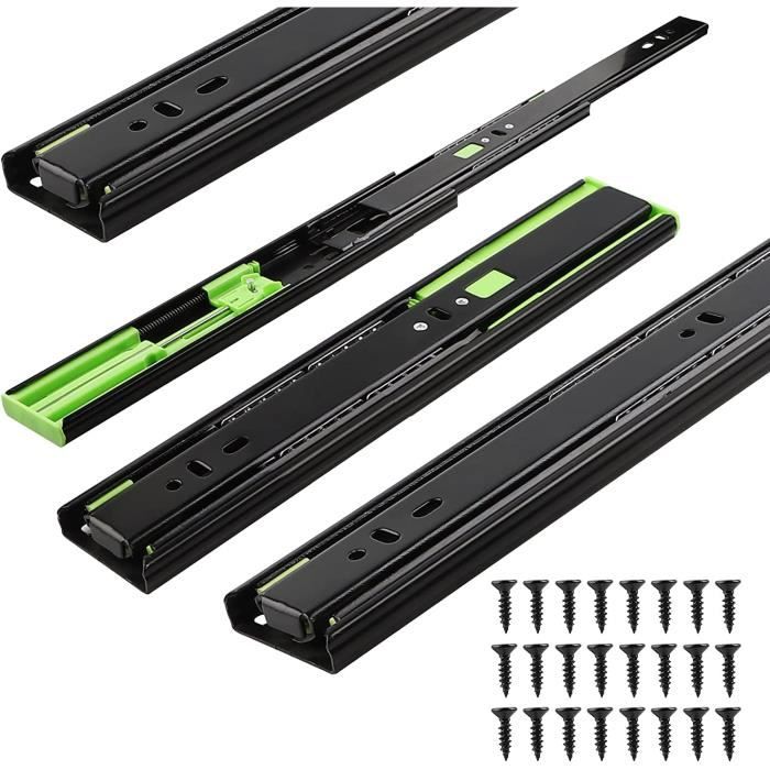 VEVOR Glissiere Tiroir Charge Lourde De 500 Livres Glissiere Telescopique Extension Complete De 18 Pouces Glissieres Pour Tiroirs Industriels Avec Verrou Coulissant Roulement A Billes Et Silencieux 84172016