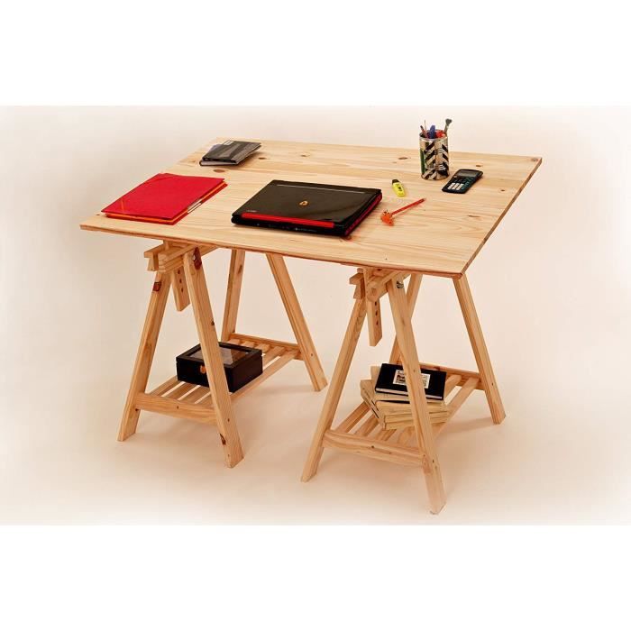 Bureau Architecte Compose De 2 Treteaux Et Plateau Pin 120x80x1 8 Cm Achat Vente Bureau Bureau Architecte Compose D Soldes Sur Cdiscount Des Le 20 Janvier Cdiscount