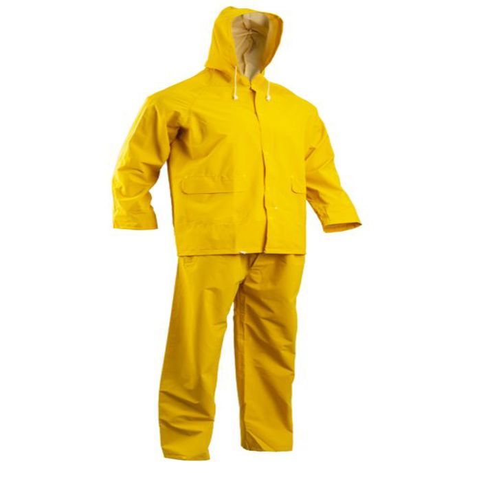 Combinaison De Pluie PVC Adulte - Veste + Pantalon Imperméable Avec Bandes Réfléchissantes Pour Cyclistes Et Professionnels - 7