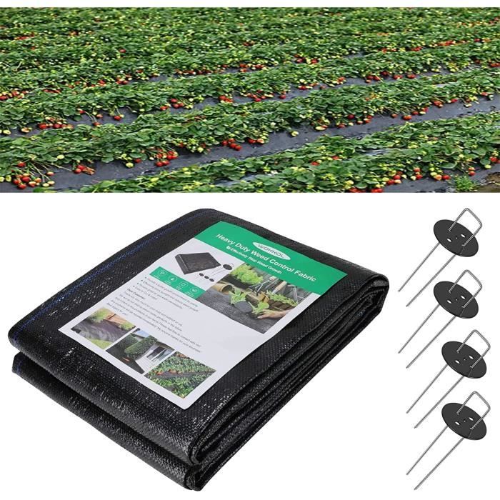 Toile Anti-Mauvaises Herbes Navaris 25 M² - Bâche Géotextile 100g/m² Anti-UV Pour Jardin Et Potager