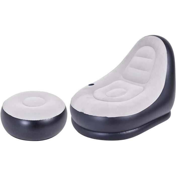 Tabouret Gonflable Portable Intérieur Extérieur - Repose-Pieds Pneumatique Pouf Rond - Café - Camping Jardin Maison