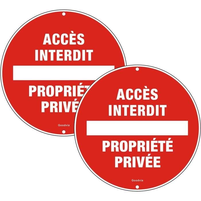 Aua Cartello Di Divieto – 'Accesso Interdetto – Proprietà Privata' – Dimensioni 230 Mm – Scegli Tra Vinile Adesivo, PVC 1,5 Mm O Alluminio Dibond 3 Mm – Stampato In Francia
