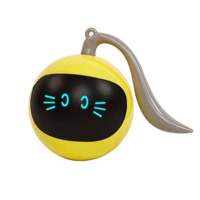 Comparer les prix de (YELLOW)Jouet intelligent interactif pour chat, balle rotative colorée à LED, Rechargeable par USB, accessoire automatique pour chat