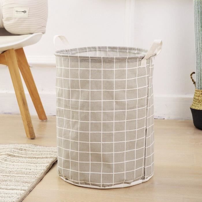 Fieans Grand Panier à Linge Pliable Tissu Seau de Rangement avec Cuir Poignée Corbeille à Linge pour Vêtements Stockage de Jouets (Jaune, Flèche