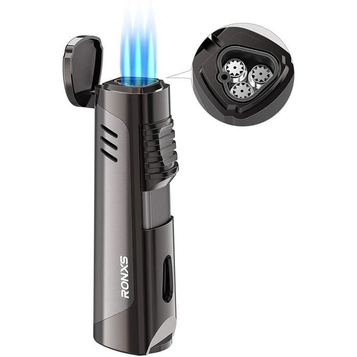 Briquet Tempête 3 Flammes VVAY - Rechargeable - Poinçon Cigare Inclus