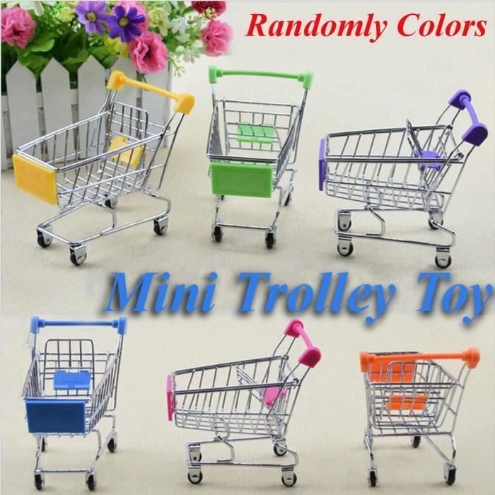 Chariot Caddie Miniature Bleu Pour Bureau – Fournitures De Supermarché En Modèle Réduit