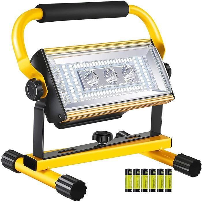 Lampe De Travail LED Rechargeable IP65 90W | Projecteur Chantier Atelier Portable