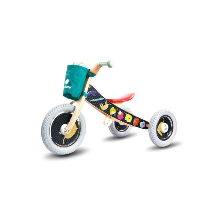 Jungle Draisienne Tricycle Sans Pedales Bois 2 En 1 Bebe Enfant 2 A 5 Ans Siege Reglable Panier Amovible Roues 12 Noi Cdiscount Jeux Jouets