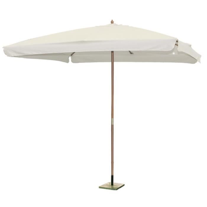 Parasol carré en bois - Mobilier de jardin - 300 x 300 cm - Bord 50 mm