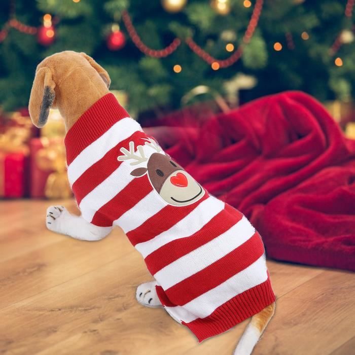 Hiver doux chaud Noel vetements de chien mignon pour petits chiens de compagnie chiot renne pull vetements tenue XXL