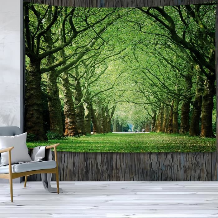 Tenture Murale Forêt De Bouleaux - 200x200 Cm, Impression Sur Polyester, Déco Salon Ou Chambre