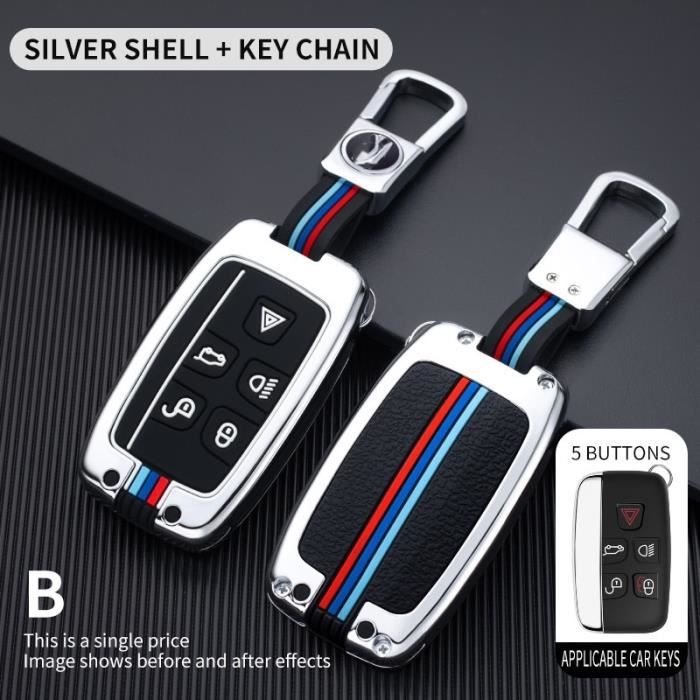 Coque clé,Porte-clés de voiture pour jaguar xf xj, pour land rover  freelander 2, housse de protection, accessoires de-Type Silver -B -  Cdiscount Auto