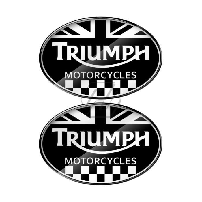 Le noir - Autocollant 3D pour tapis de réservoir Triumph, étiquette drapeau Union Jack, pour course de moto