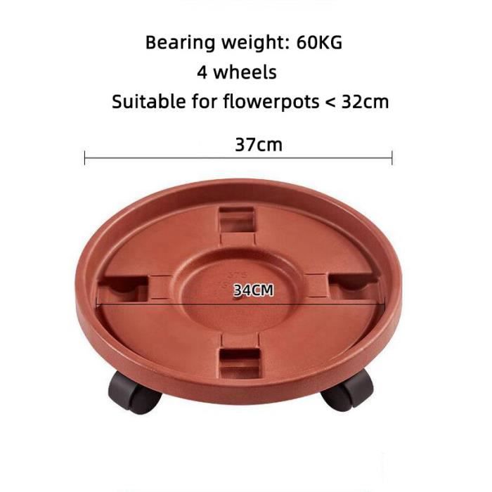 Support De à Roulettes Carré 20 X 20 Cm Pour Pot De Fleurs De Jardin Avec Roues Pour Utilisation En Intérieur Et En Extérieur