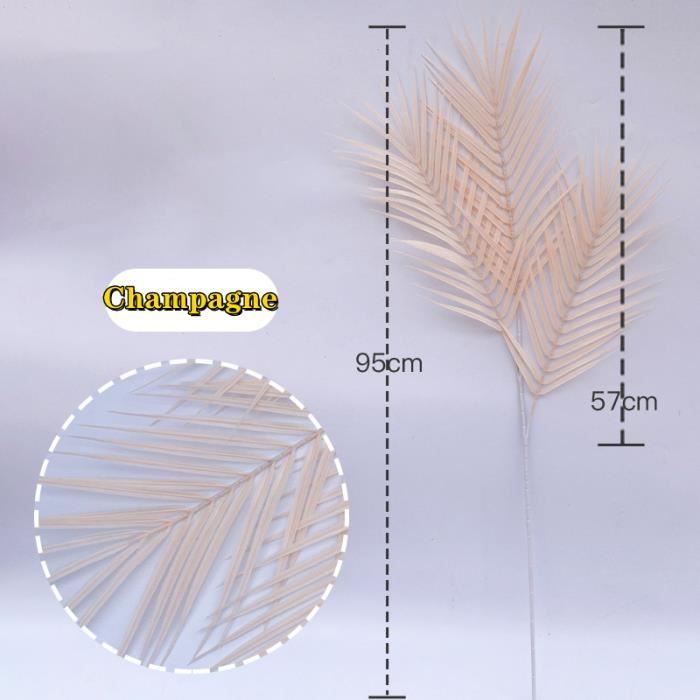60 Feuilles De Palmier Artificielles - Déco Tropicale Vert Et Or Pour Fête, Table, Mur - 6