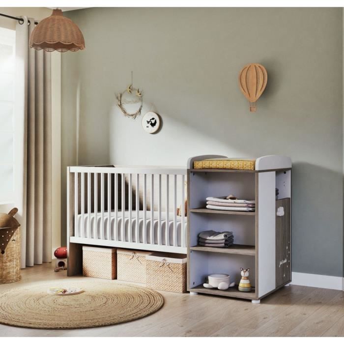 Lit Combiné 120x60 Evolutif en 90x190 en bois - Cdiscount Puériculture &  Eveil bébé