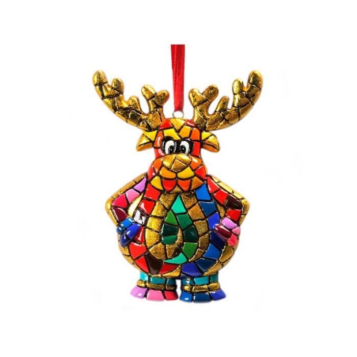Décoration de Noël !!! Sculpture de Renne ou Cerf en mosaïque Barcino